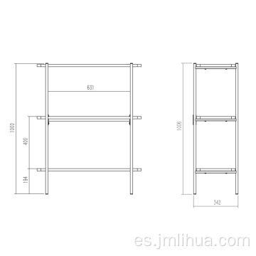 Estantería MOORE multifunción de 3 capas